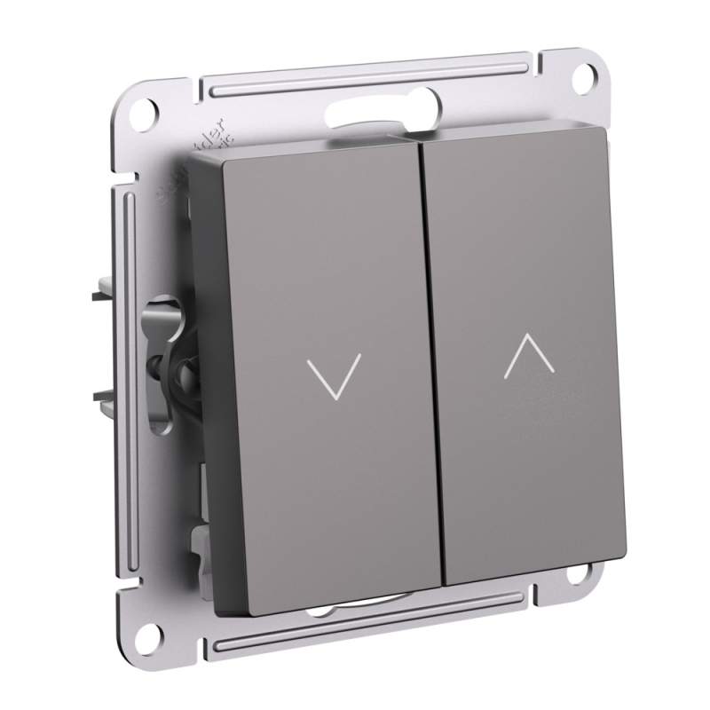 Выключатель для жалюзи 2-клавишный Systeme Electric серии AtlasDesign, 2Х Сх.4, 10А, Мех., Мокко ATN000619  фото | Capital Power - инженерные системы