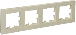 Рамка 4-местная РУ-4-Бр бежевый рифленый IEK серии BRITE BR-M42-51-K10  фото | Capital Power - инженерные системы