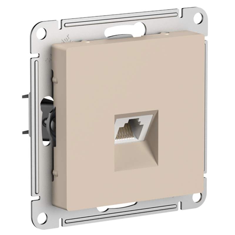 Розетка Systeme Electric серии AtlasDesign Компьютерная Rj45, Кат. 6A, Механизм, Песочный ATN001286  фото | Capital Power - инженерные системы