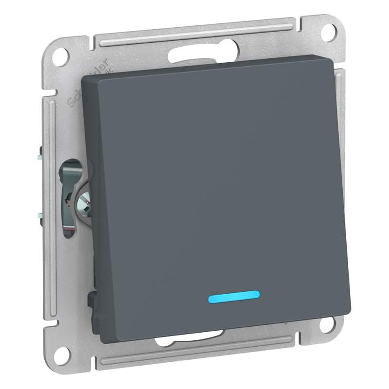 Переключатель с подсветкой Systeme Electric серии AtlasDesign, Сх.6А, 10Ах, Механизам, Грифель ATN000763  фото | Capital Power - инженерные системы