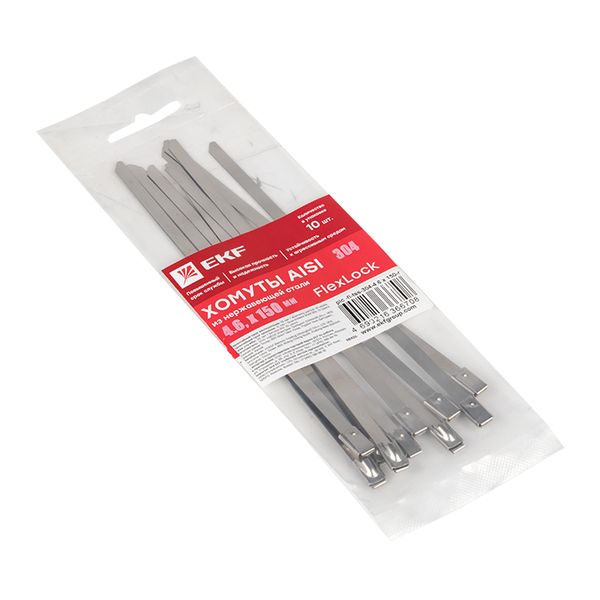 Хомут AISI 304 из нержавеющей стали, 4,6x150 (10 шт,) FlexLock PROxima PLC-FL-TSS-304-4.6X150-R  фото | Capital Power - инженерные системы