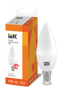 Лампа светодиодная C35 свеча 9Вт 230В 3000К E14 IEK LLE-C35-9-230-30-E14  фото | Capital Power - инженерные системы