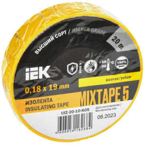 MIXTAPE 5 Изолента 0,18х19мм желтая 20м IEK UIZ-20-10-K05  фото | Capital Power - инженерные системы