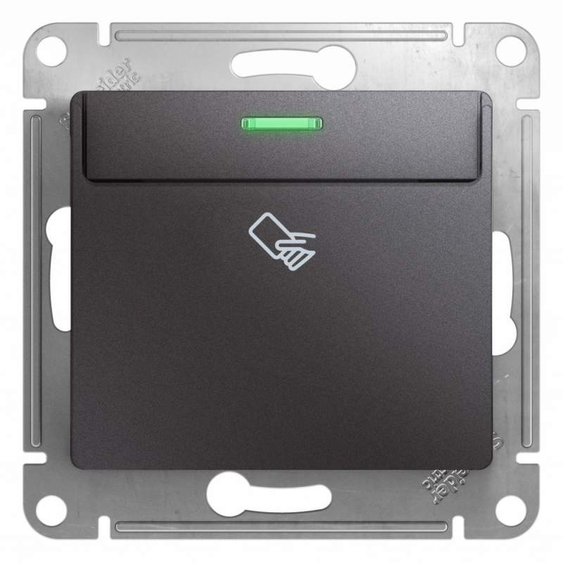 Выключатель карточный Systeme Electric серии Glossa, СХ.6, МЕХ, ГРАФИТ GSL001369  фото | Capital Power - инженерные системы