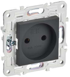 Розетка без заземления без защитных шторок 10А SK-R02T титан IEK серии SKANDY SK-R10-10-K48  фото | Capital Power - инженерные системы