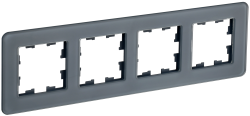 Рамка 4-местная РУ-4-2-Бр стекло графит RE IEK серии BRITE BR-M42-G-41-K53  фото | Capital Power - инженерные системы