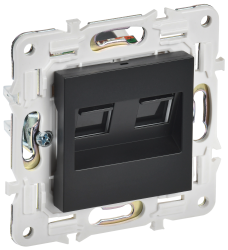 Розетка компьютерная двойная RJ45 кат.5E SK-K03Bl черный IEK серии SKANDY SK-K20-1-K02  фото | Capital Power - инженерные системы