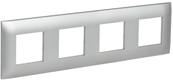 Рамка 4-местная SK-F04S серебряный IEK серии SKANDY SK-M42-K23  фото | Capital Power - инженерные системы