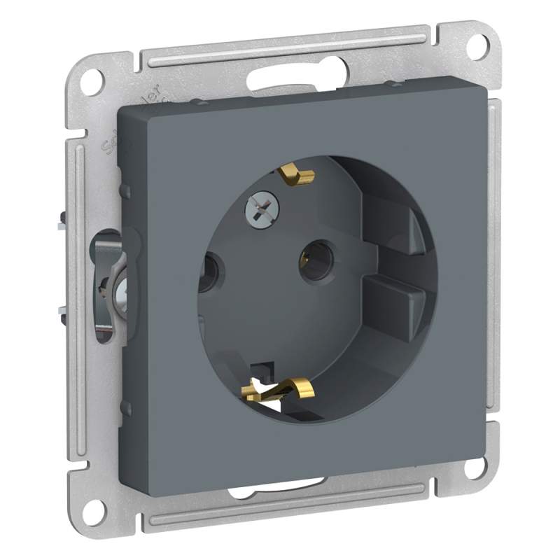 Розетка Systeme Electric серии AtlasDesign С Заземлением, 16А, Механизм, Грифель ATN000743  фото | Capital Power - инженерные системы