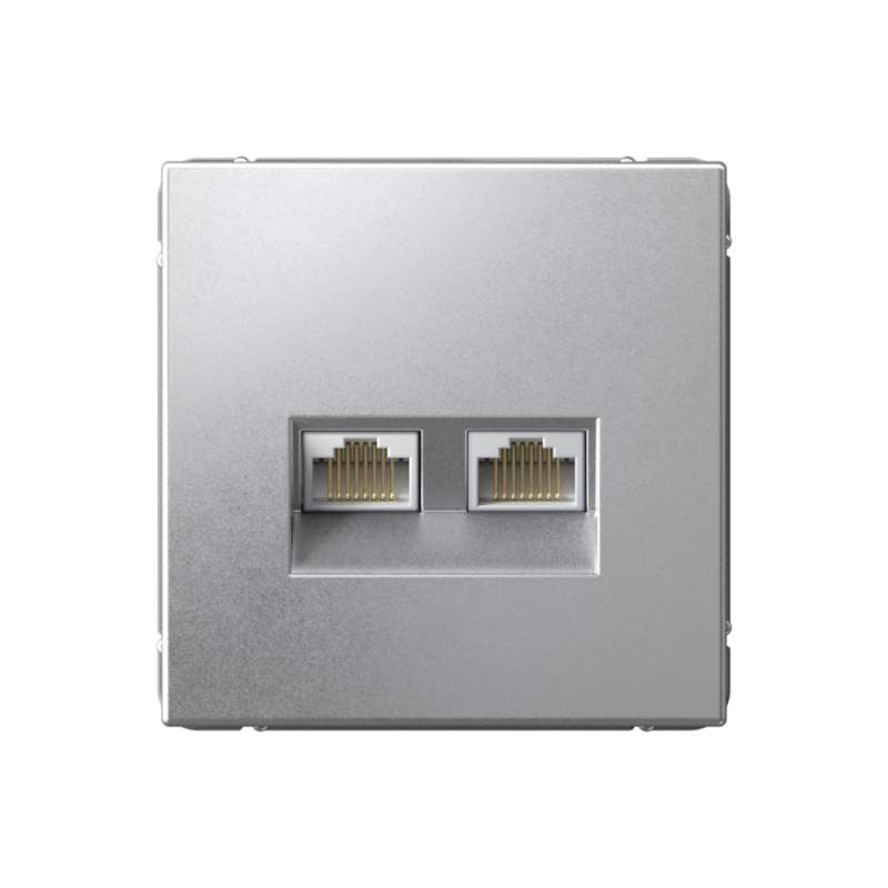Розетка Systeme Electric серии ArtGallery двойная компьютерная RJ45+RJ45, кат.6А, механизм, АЛЮМИНИЙ GAL000388  фото | Capital Power - инженерные системы