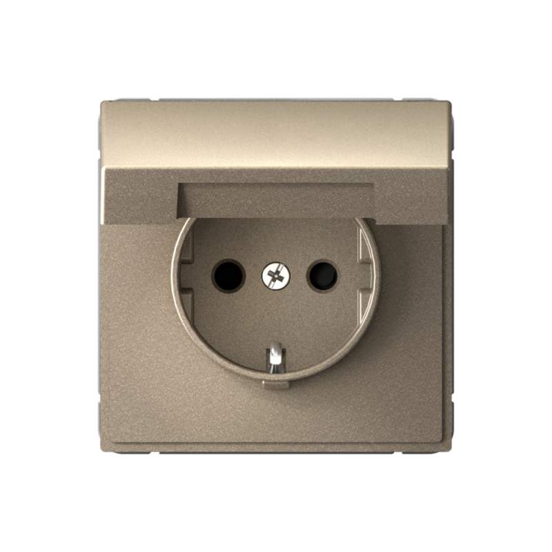 Розетка Systeme Electric серии ArtGallery с заземл. со шторк. с крышкой, 16А, IP20, механизм, ШАМПАНЬ GAL000546  фото | Capital Power - инженерные системы