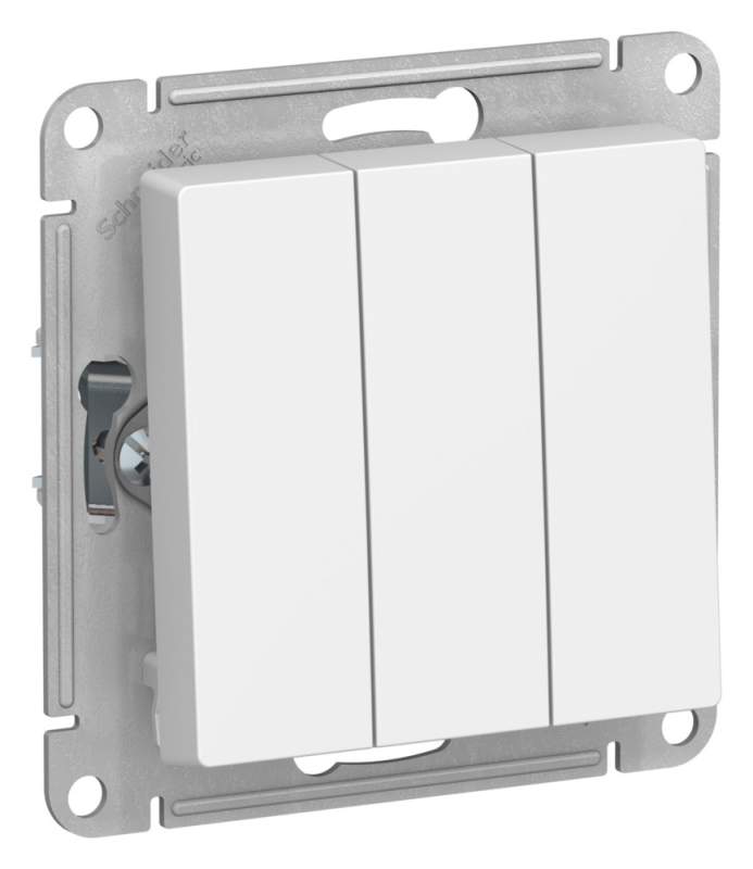 Выключатель 3-клавишный Systeme Electric серии AtlasDesign, Сх.1+1+1, 10Ах, Механизм, Лотос ATN001331  фото | Capital Power - инженерные системы