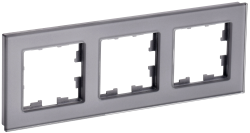 Рамка 3 -местная РУ-3-2-БрСе стекло серый IEK серии BRITE BR-M32-G-K03  фото | Capital Power - инженерные системы
