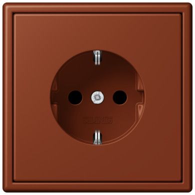 Розетка Jung Les Couleurs® Le Corbusier terre sienne brulee 59 SCHUKO® со встроенной повышенной защитой от прикосновения LC1520KI4320D LC1520KI4320D  фото | Capital Power - инженерные системы