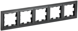 Рамка 5-местная РУ-5-БрЧ черный IEK серии BRITE BR-M52-K02  фото | Capital Power - инженерные системы