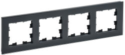 Рамка 4 -местная РУ-4-2-БрЧ стекло черный IEK серии BRITE BR-M42-G-K02  фото | Capital Power - инженерные системы