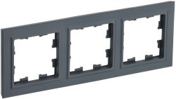 Рамка 3-местная РУ-3-БрГ графит IEK серии BRITE BR-M32-K53  фото | Capital Power - инженерные системы