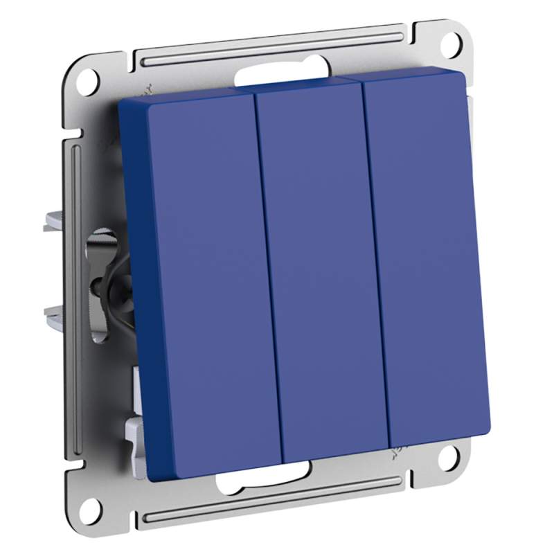 Выключатель 3-клавишный Systeme Electric серии AtlasDesign, Сх.1+1+1, 10Ах, Механизм, Аквамарин ATN001131  фото | Capital Power - инженерные системы