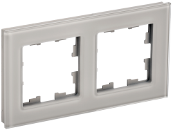 Рамка 2 -местная РУ-2-2-БрД стекло дымчатый IEK серии BRITE BR-M22-G-K30  фото | Capital Power - инженерные системы