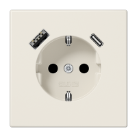 Розетка Jung LS серия Слоновая кость SCHUKO® с USB-интерфейсом с 1 гнездо USB типа A и 1 гнездо USB типа C LS серия Слоновая кость LS1520-15CA LS1520-15CA  фото | Capital Power - инженерные системы