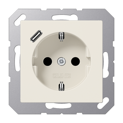 Розетка Jung A серия слоновая кость SCHUKO® с 1 USB-портом типа С A1520-18C A1520-18C  фото | Capital Power - инженерные системы