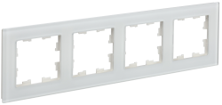 Рамка 4-местная РУ-4-2-Бр стекло белый матовый IEK серии BRITE BR-M42-G-31-K01  фото | Capital Power - инженерные системы