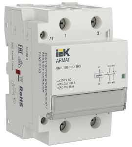 ARMAT Контактор модульный KMR 100А 24В AC/DC 1НО 1НЗ IEK AR-KMR20-100-11-024  фото | Capital Power - инженерные системы