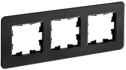 Рамка 3-местная РУ-3-2-Бр стекло черный RE IEK серии BRITE BR-M32-G-41-K02  фото | Capital Power - инженерные системы