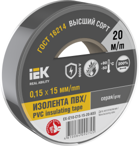 MIXTAPE 7 Изолента 0,15х15мм серая 20м IEK EX-IZ10-C15-15-20-K03  фото | Capital Power - инженерные системы