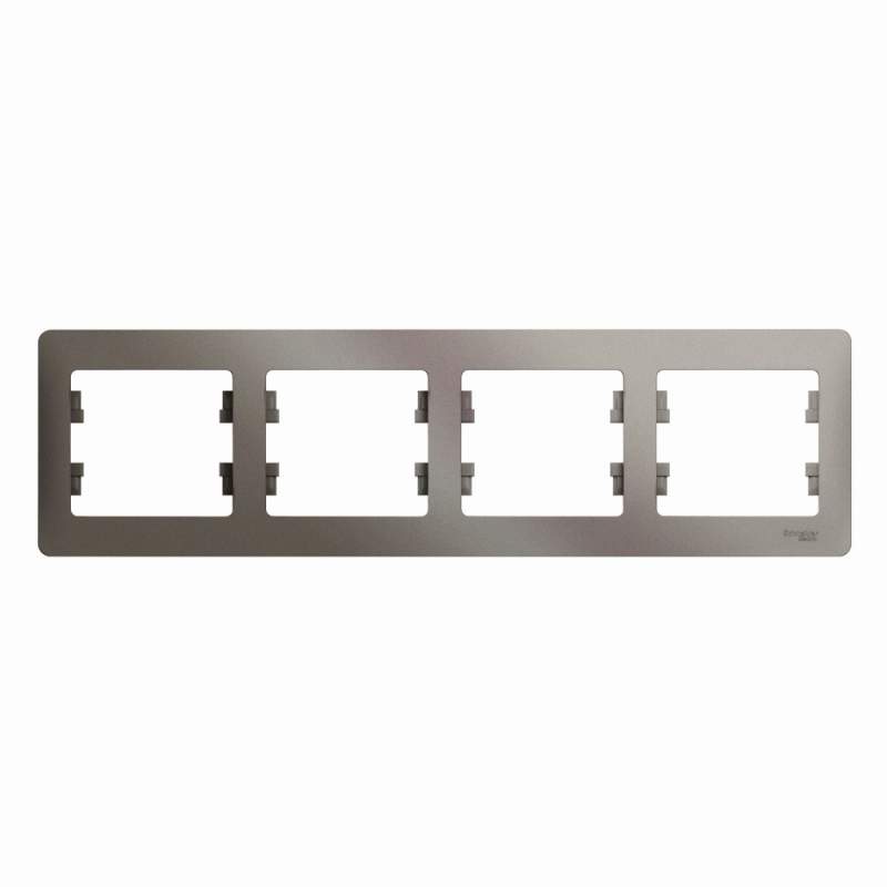 Рамка Systeme Electric серии Glossa 4 поста, горизонтальная, ПЛАТИНА GSL001204  фото | Capital Power - инженерные системы