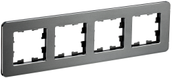 Рамка 4-местная РУ-4-1-Бр металл титан RE IEK серии BRITE BR-M42-M-01-K48  фото | Capital Power - инженерные системы