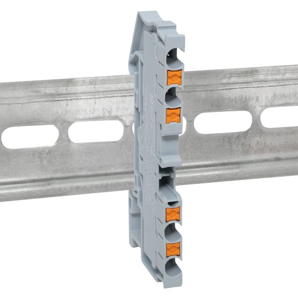 Клеммная колодка пружинная 2,5 Push-in 4 вывода серая PIT-2,5-4  фото | Capital Power - инженерные системы