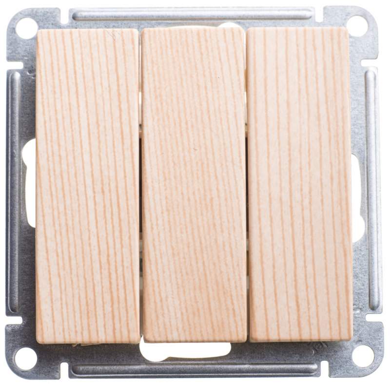 Выключатель 3-клавишный Systeme Electric серии W59, 10АХ, механизм, СОСНА VS0510-351-7-86  фото | Capital Power - инженерные системы