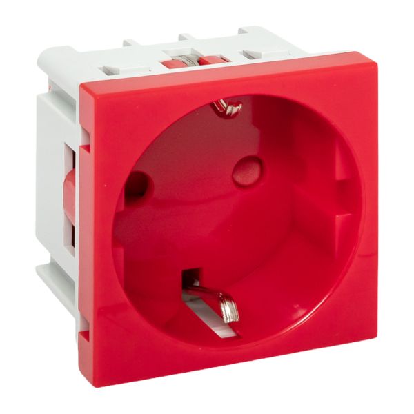 Розетка 45x45 с заземлением, с защ, шторками, 90 градусов, красная EKF E2MR16-028-70  фото | Capital Power - инженерные системы