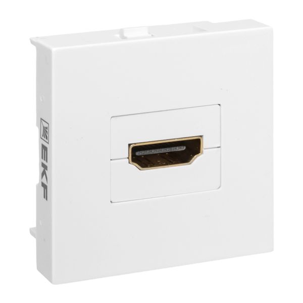 Розетка HDMI, 2 модуля, 1 гнездо, без индикатора, белая EKF E2MR-21HDMI-10  фото | Capital Power - инженерные системы