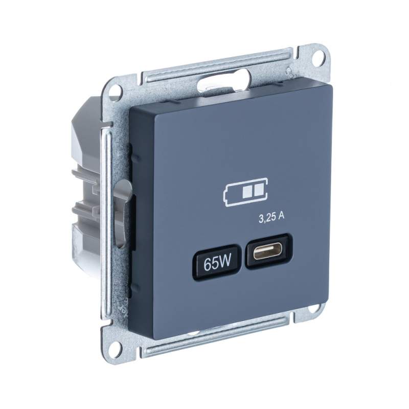 Розетка USB Systeme Electric серии AtlasDesign Тип-С 65Вт Высокоскор.Заряд. Qc, Pd, Механизм, Грифель ATN000727  фото | Capital Power - инженерные системы