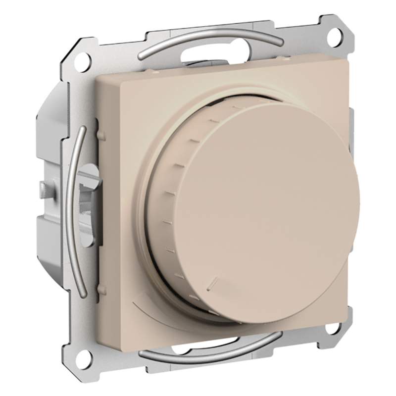 Диммер поворотный Systeme Electric серии AtlasDesign, Led, Rc, 400Вт, Мех., Песочный ATN001223  фото | Capital Power - инженерные системы