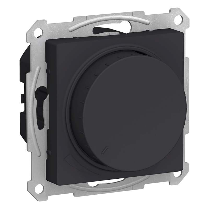 Диммер поворотный Systeme Electric серии AtlasDesign, Led, Rc, 400Вт, Мех., Карбон ATN001023  фото | Capital Power - инженерные системы