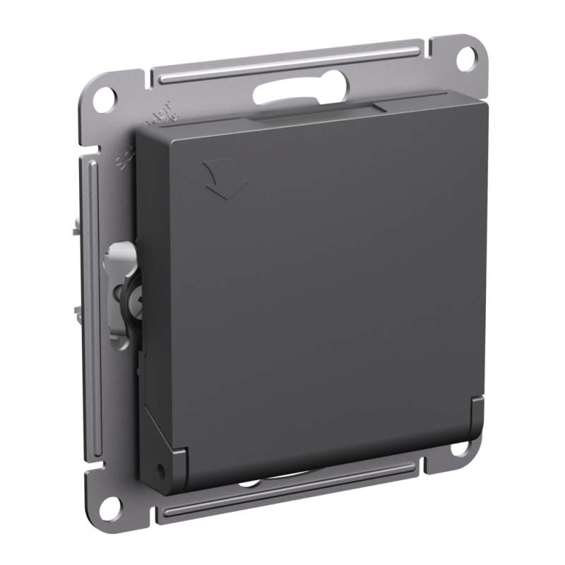 Розетка Systeme Electric серии AtlasDesign С Заземл. Со Шторк. С Крышкой, 16А, Ip20, Механизм, Базальт ATN001446  фото | Capital Power - инженерные системы