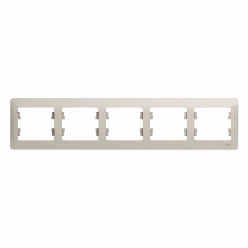 Рамка Systeme Electric серии Glossa 5 постов, горизонтальная, МОЛОЧНЫЙ GSL000905  фото | Capital Power - инженерные системы