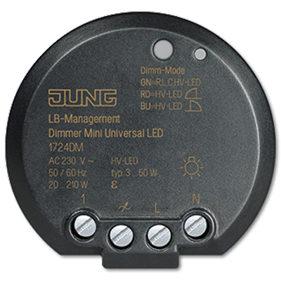 Диммер Jung мини универсальный LED 1724DM 1724DM  фото | Capital Power - инженерные системы