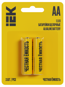 Батарейка щелочная Alkaline LR06/AA (2шт/блистер) IEK ABT-LR06-OP-L02  фото | Capital Power - инженерные системы