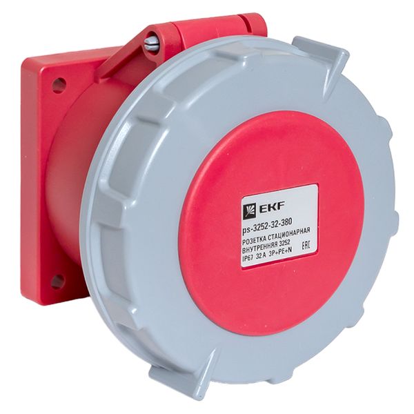 Розетка стационарная внутренняя 3252 3Р+РЕ+N 32А 380В IP67 EKF PROxima PS-3252-32-380  фото | Capital Power - инженерные системы