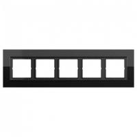 Рамка Jung LS Plus Черное стекло 5 постов LSP985GLSW LSP985GLSW  фото | Capital Power - инженерные системы