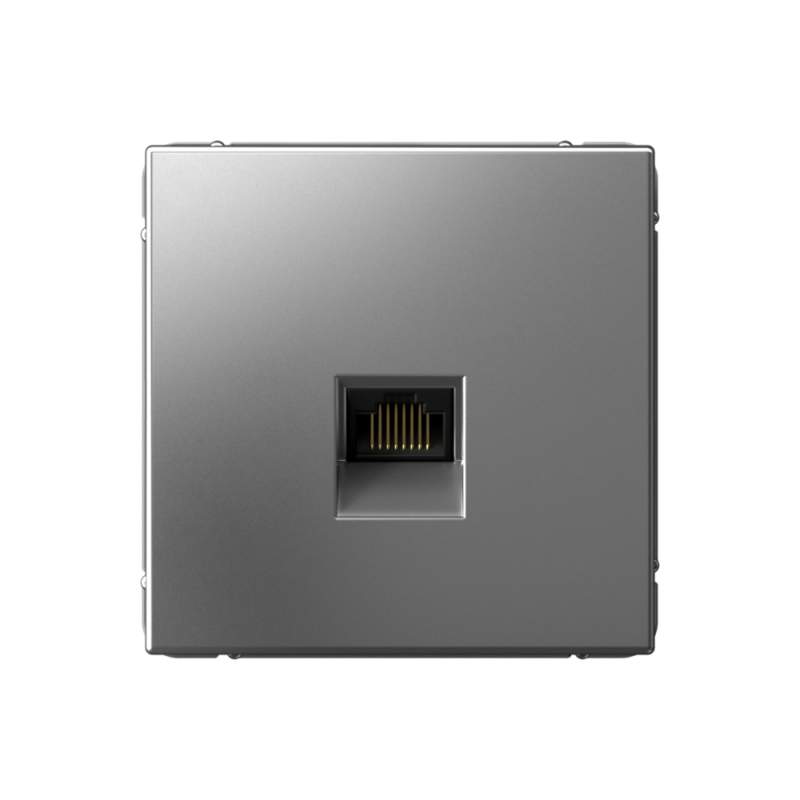 Розетка Systeme Electric серии ArtGallery компьютерная RJ45, кат. 6A, механизм, СТАЛЬ GAL000986  фото | Capital Power - инженерные системы