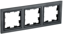 Рамка 3-местная РУ-3-БрЧ черный IEK серии BRITE BR-M32-K02  фото | Capital Power - инженерные системы