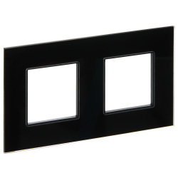 Рамка 2-местная SK-F22Bl стекло черный IEK серии SKANDY SK-M22-G-K02  фото | Capital Power - инженерные системы
