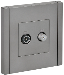 Розетка двойная TV+SAT FP538 сталь IEK серии FORTE&PIANO FP-AF20-O-K46  фото | Capital Power - инженерные системы