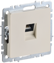 Розетка компьютерная RJ45 кат.5E РК10-БрКр бежевый IEK серии BRITE BR-K10-1-K10  фото | Capital Power - инженерные системы