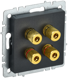 Аудиорозетка 4-местная РА10-БрЧ черный IEK серии BRITE BR-S40-K02  фото | Capital Power - инженерные системы